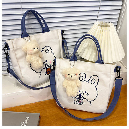 Bear canvas tote bag