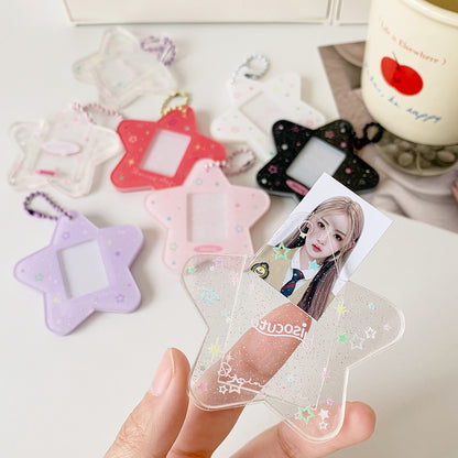Star mini photo holder keychain