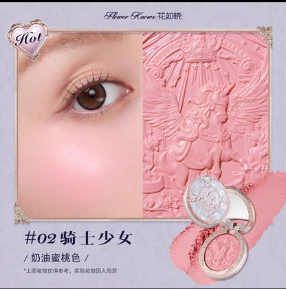 Flower knows knight unicorn blush embossed Satin blush