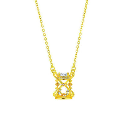 Gold hourglass necklace