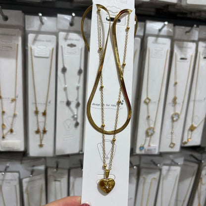 Heart Pendant sneck chain necklace