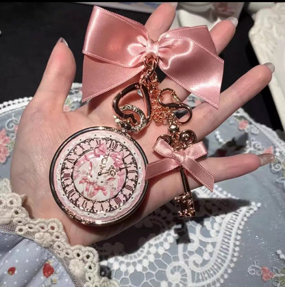 Flower knows bunny gardan bow lip balm keychain