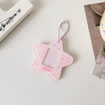 Star mini photo holder keychain