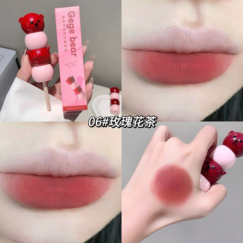Gege bear Candied hawthorn velvet bear milk cream lip mud