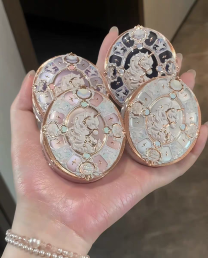 Flower knows knight unicorn blush embossed Satin blush