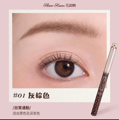 Flower knows sweetheart Bear series Double- head eyebrow coloring crem pencil