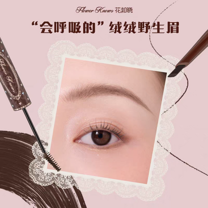 Flower knows sweetheart Bear series Double- head eyebrow coloring crem pencil