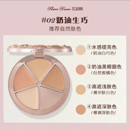 Flower knows sweetheart Bear series 4 color concealer pallate