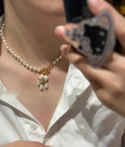 Vivienne Westwood pearl heart dupe necklace