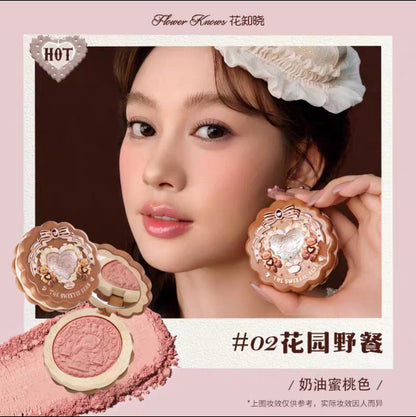 Flower knows sweetheart Bear series  soft light blush