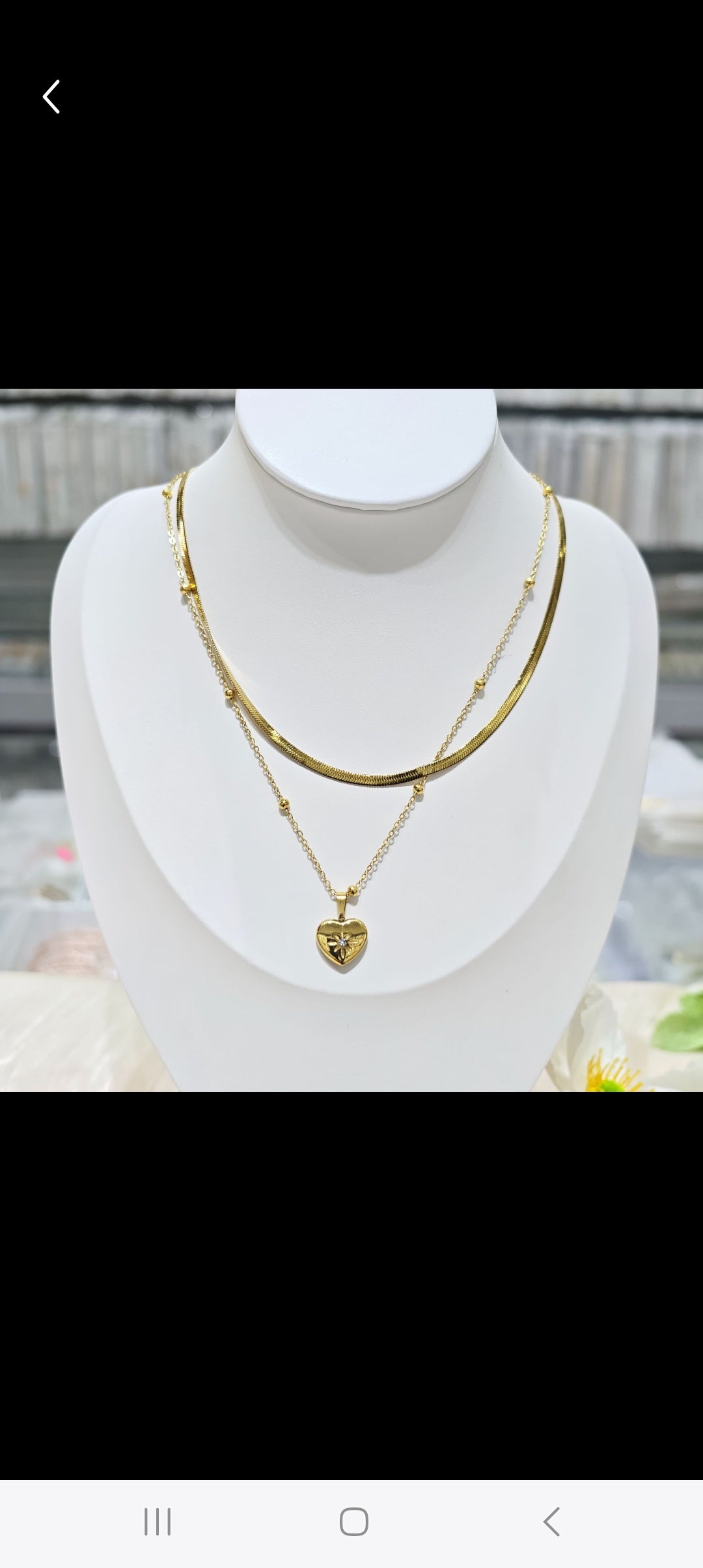 Heart Pendant sneck chain necklace