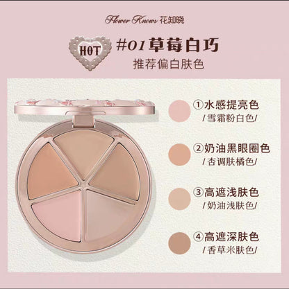 Flower knows sweetheart Bear series 4 color concealer pallate