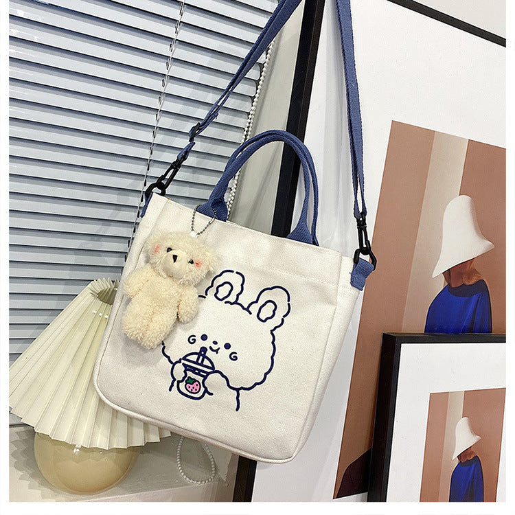 Bear canvas tote bag