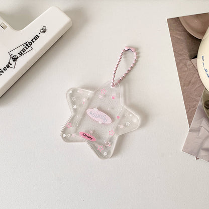Star mini photo holder keychain