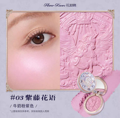 Flower knows knight unicorn blush embossed Satin blush
