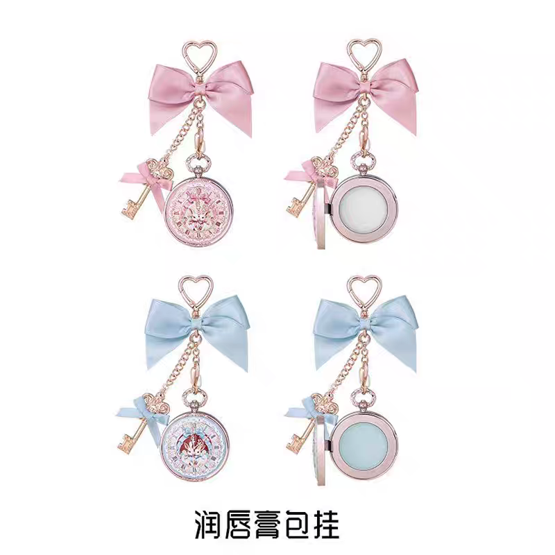 Flower knows bunny gardan bow lip balm keychain