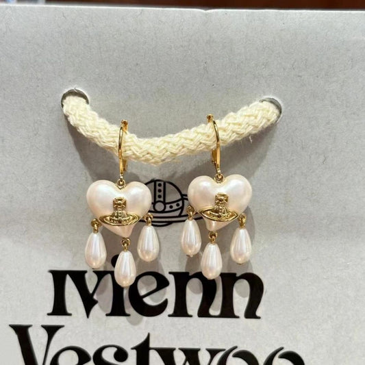 Vivienne Westwood pearl heart earrings