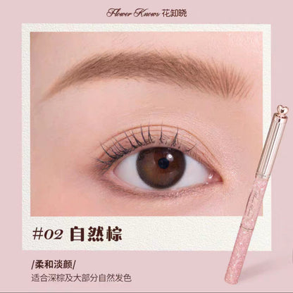 Flower knows sweetheart Bear series Double- head eyebrow coloring crem pencil