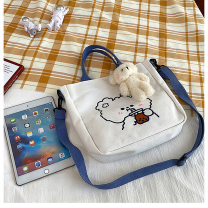 Bear canvas tote bag