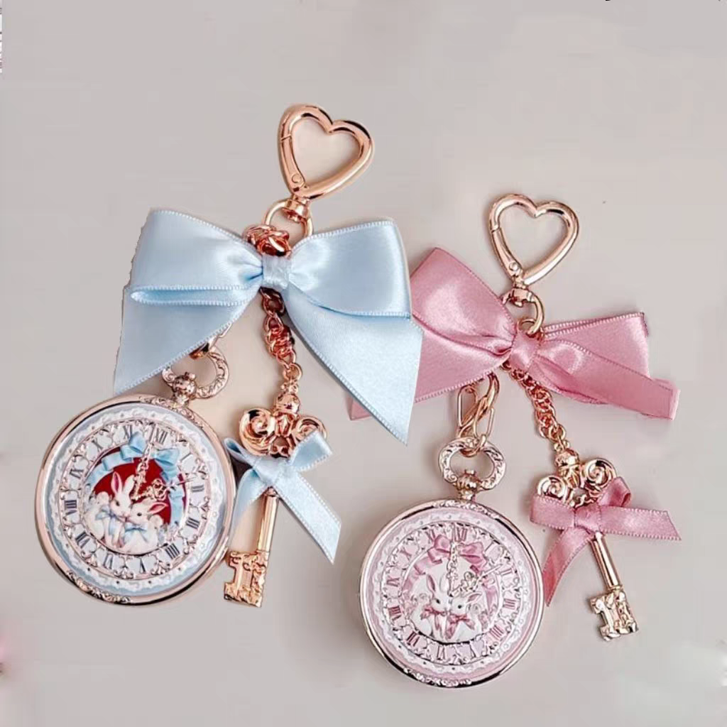 Flower knows bunny gardan bow lip balm keychain