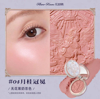 Flower knows knight unicorn blush embossed Satin blush