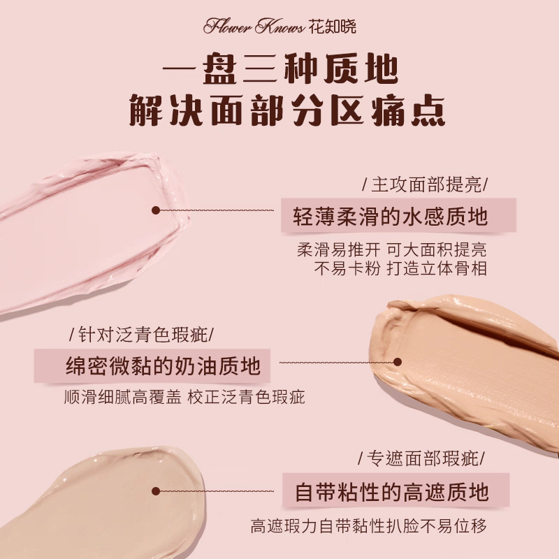 Flower knows sweetheart Bear series 4 color concealer pallate
