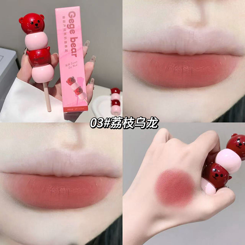 Gege bear Candied hawthorn velvet bear milk cream lip mud
