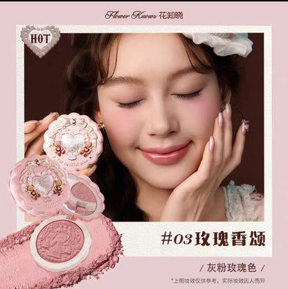 Flower knows sweetheart Bear series  soft light blush