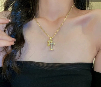 Chrome gold necklace