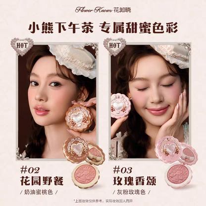 Flower knows sweetheart Bear series  soft light blush