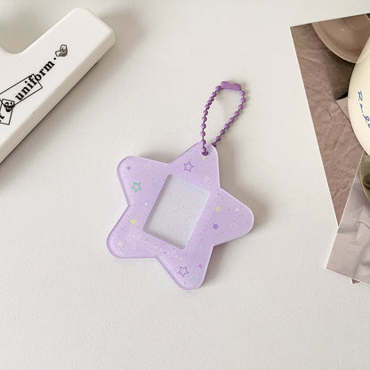 Star mini photo holder keychain