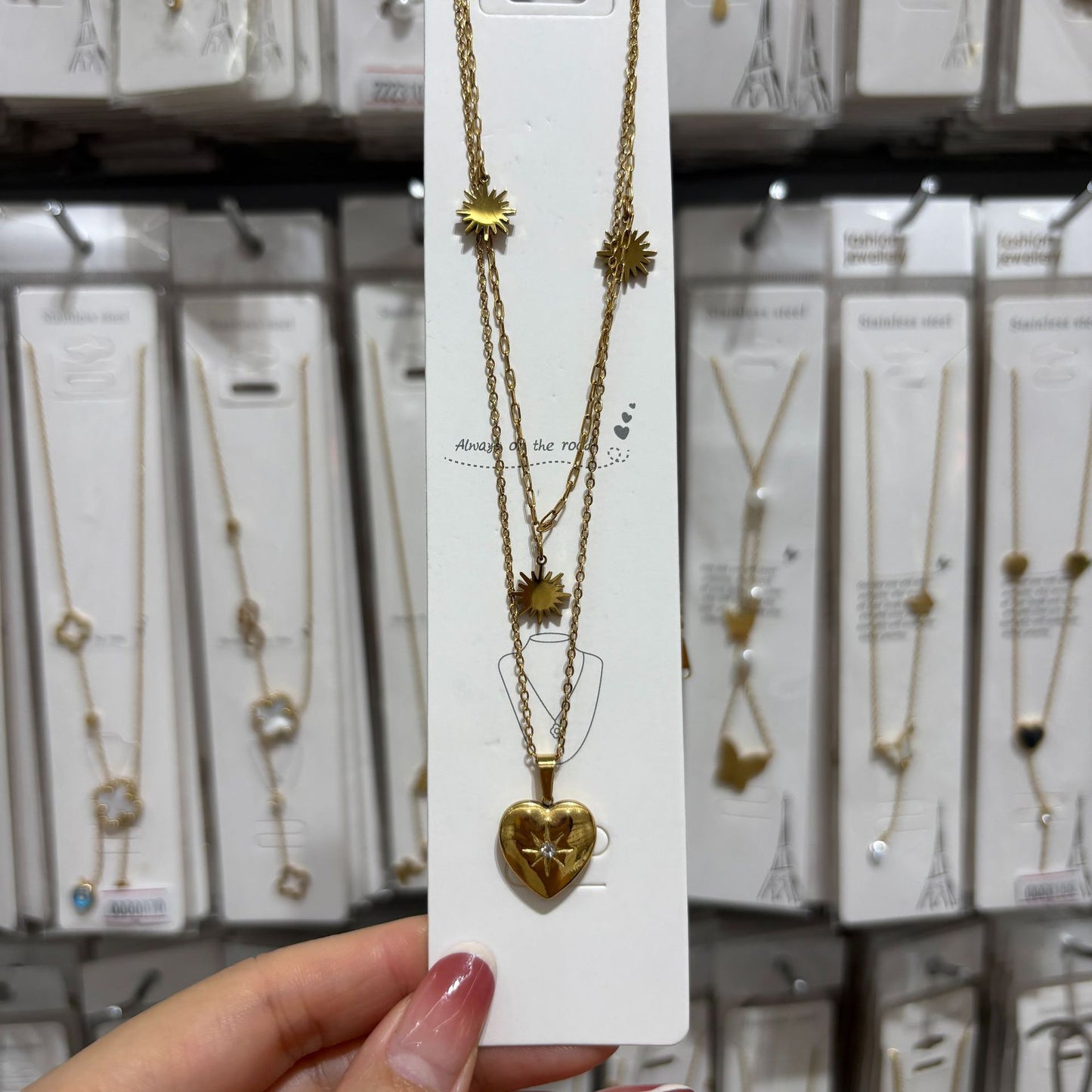 Gold plated heart necklace