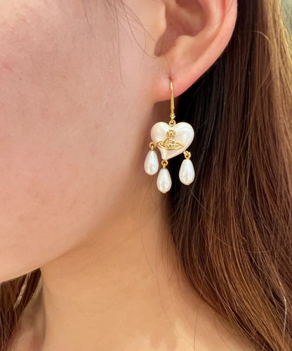 Vivienne Westwood pearl heart earrings